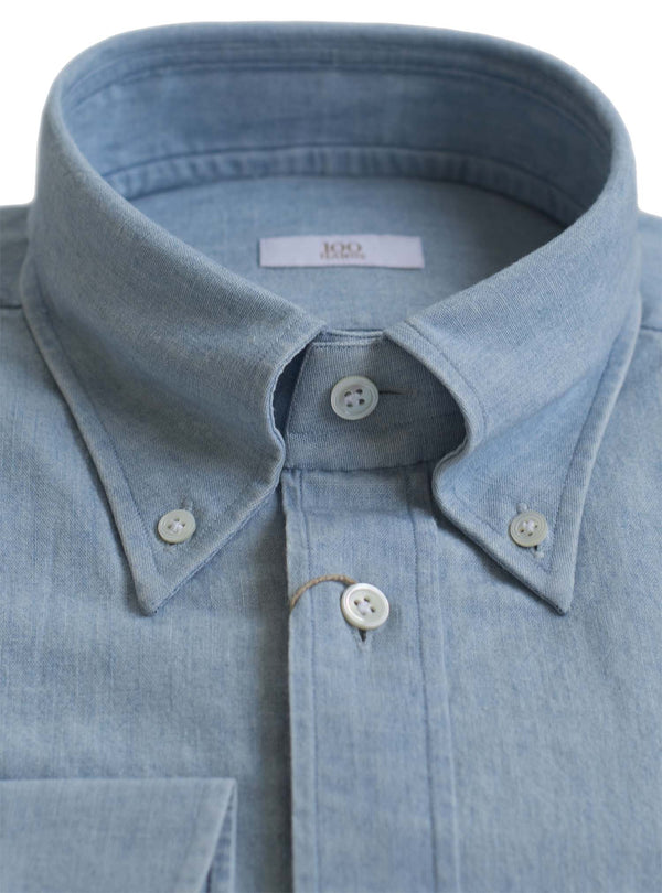 Ice Washed Japanese Chambray collar
